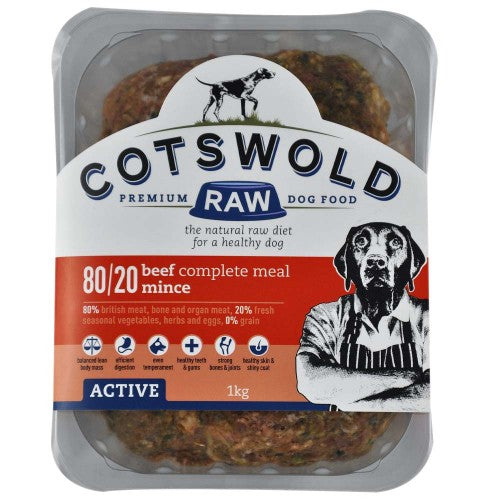 Cotswolds Raw Beef Mince 80/20 Active 1kg