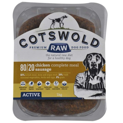 Cotswolds Raw Chicken Sausages 80/20 Active 1kg