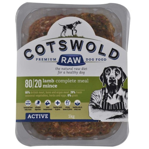 Cotswolds Raw Lamb Mince 80/20 Active 1kg