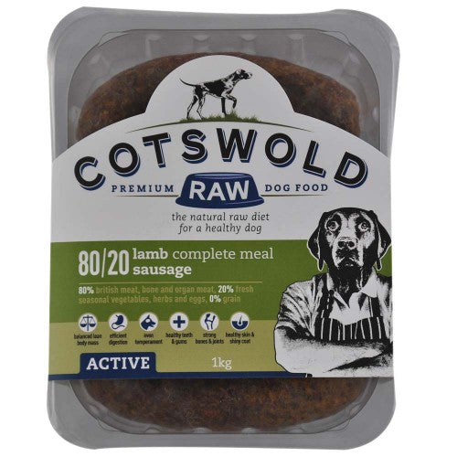 Cotswolds Raw Lamb Sausages 80/20 Active 1kg