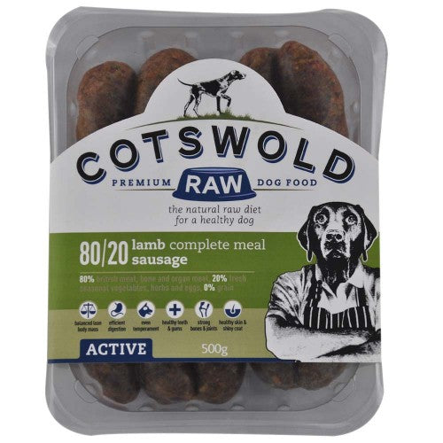 Cotswolds Raw Lamb Sausages 80/20 Active 500g