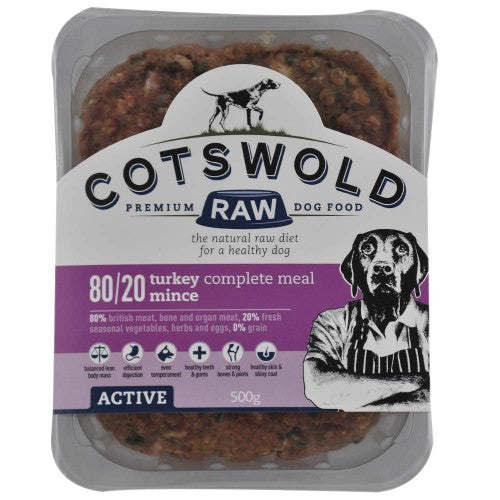 Cotswolds Raw Turkey Mince 80/20 Active 500g