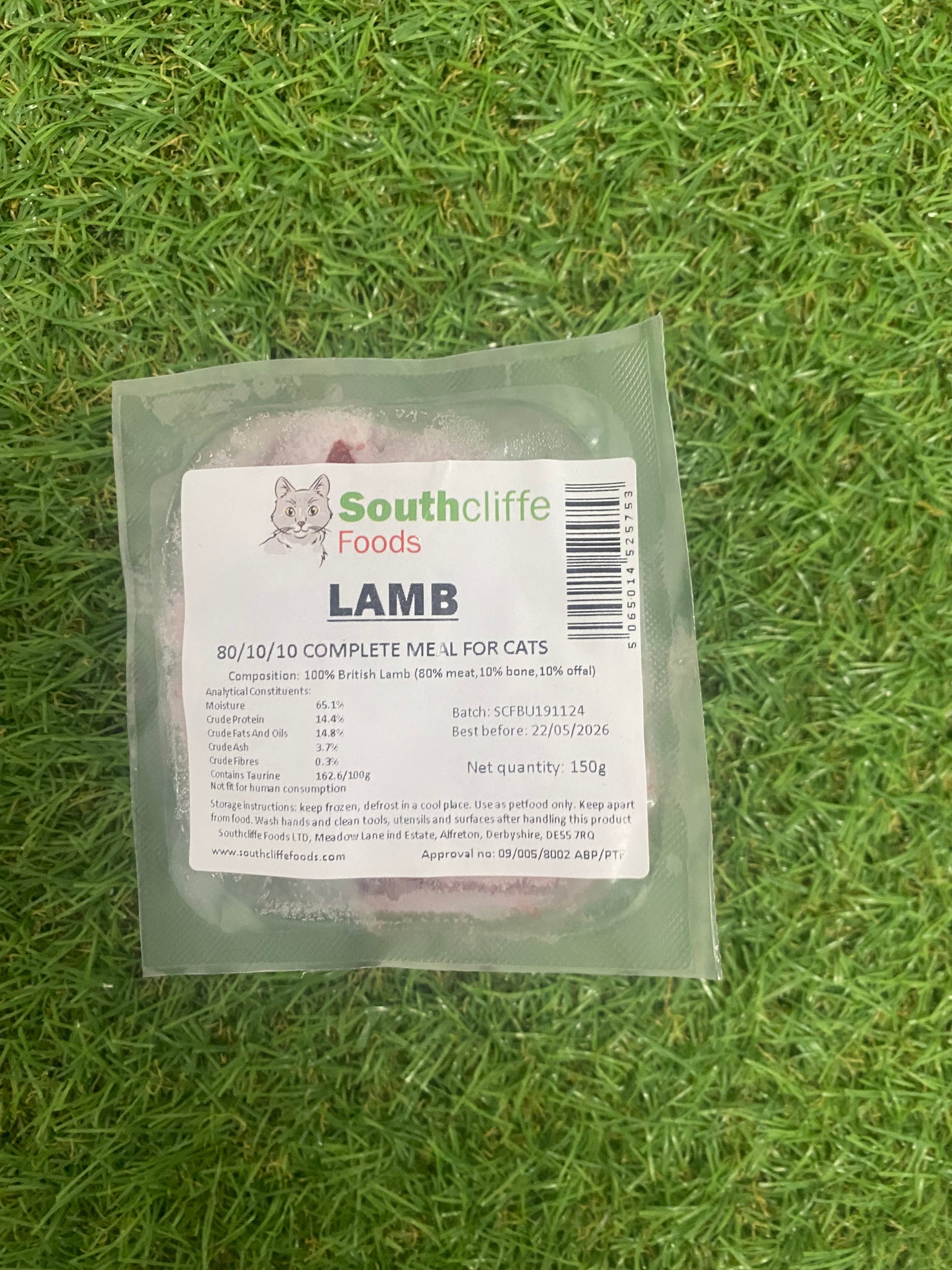 Southcliffe Cat Raw Lamb 150G