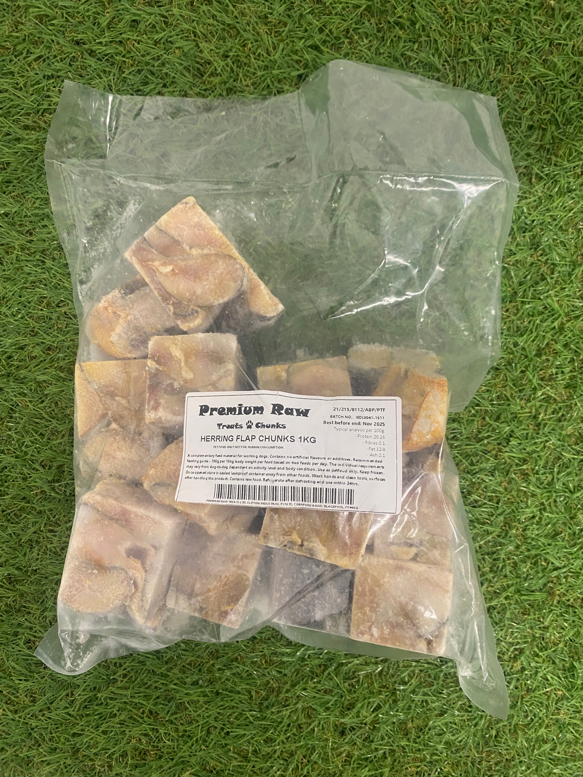 Premium Raw Herring Flap Chunks 1kg