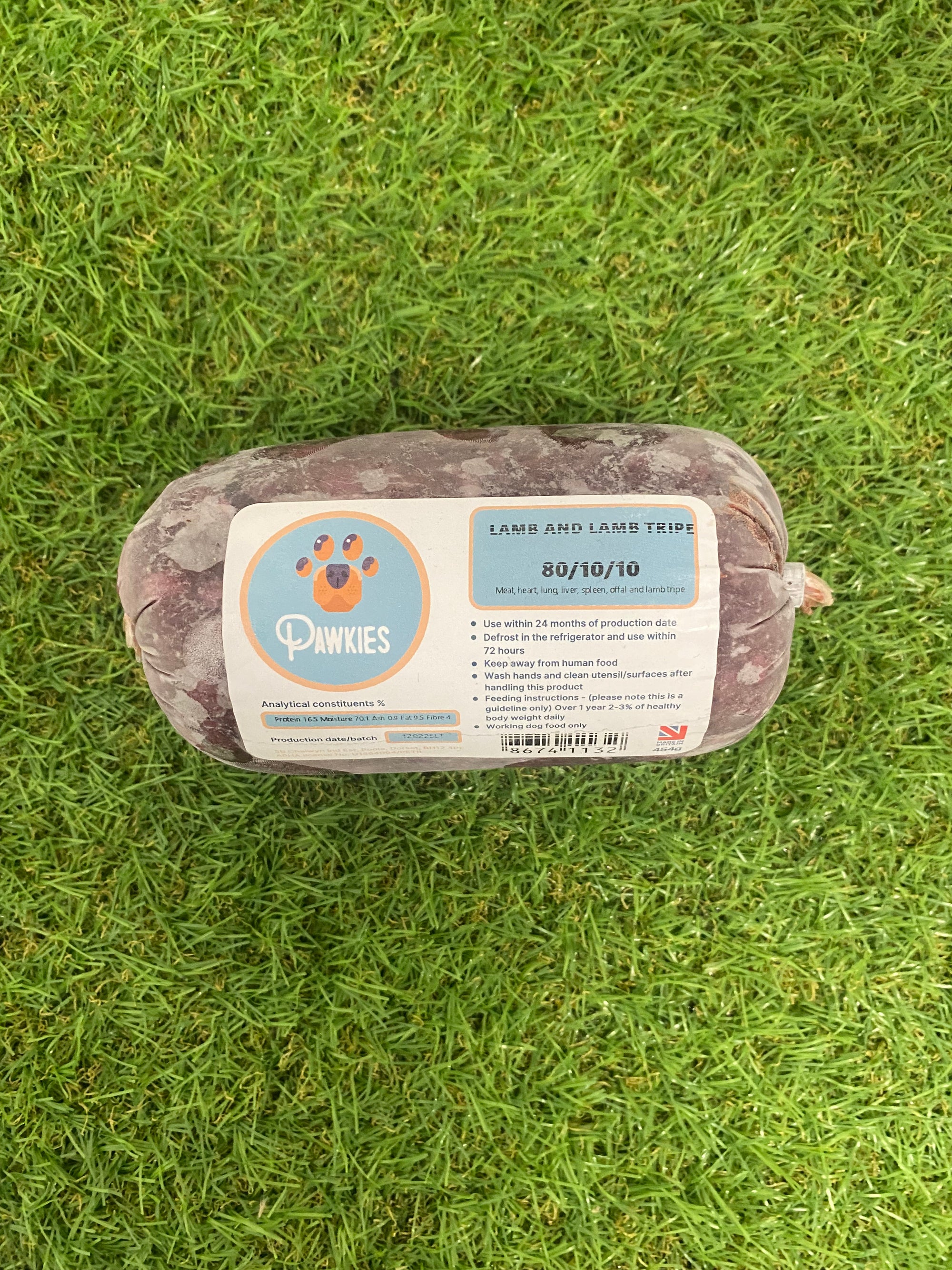 Pawkies Lamb & Lamb Tripe 454g