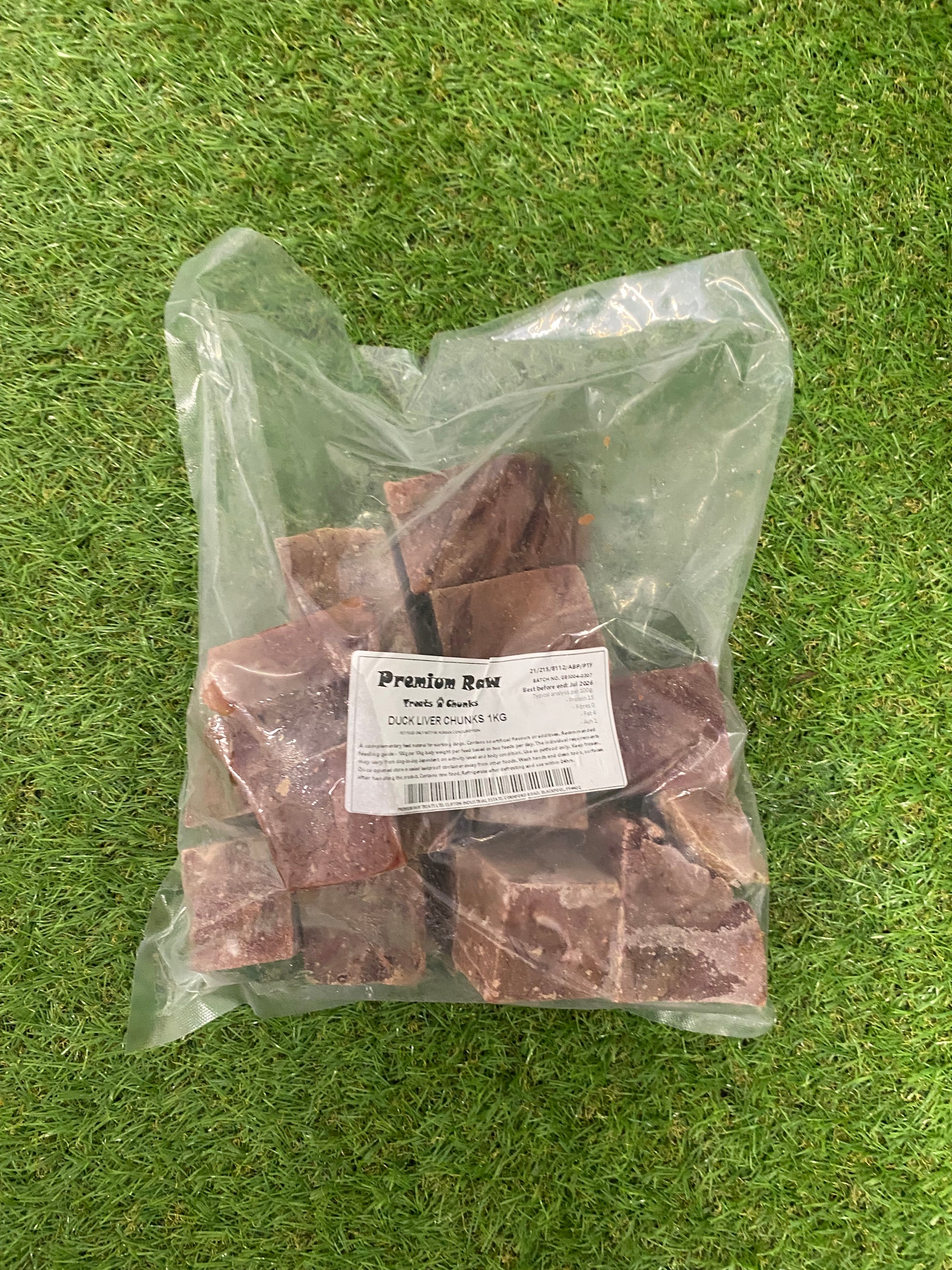 Premium Raw Duck Liver Chunks 1kg