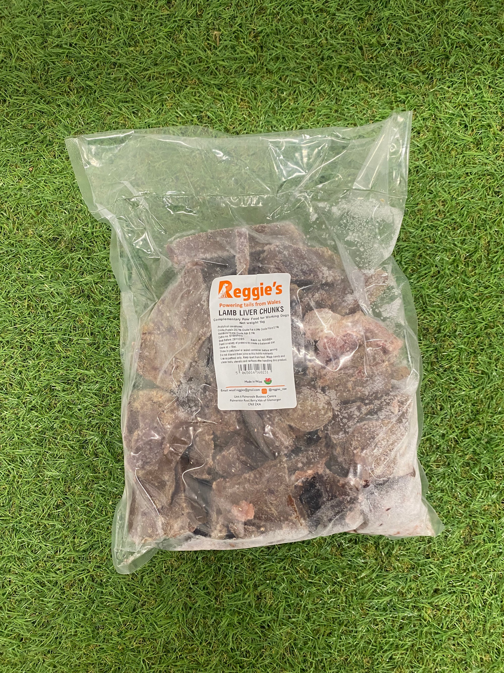 Reggies Lamb Liver Chunks 1KG