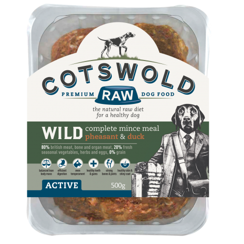 Cotswolds Raw Pheasant & Duck Mince 80/20 Wild 500g