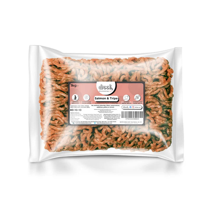 Drool Mince - Salmon & Tripe 1kg